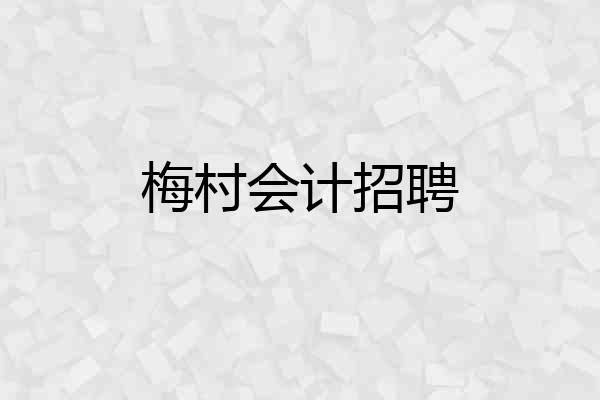 梅村会计招聘