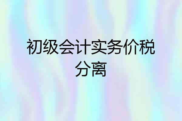初级会计实务价税分离