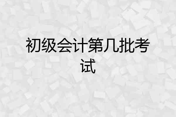 初级会计第几批考试