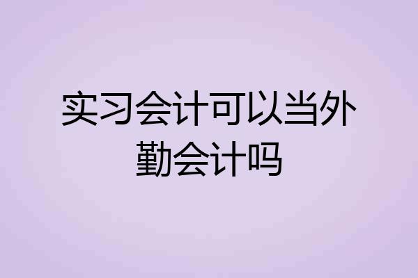 实习会计可以当外勤会计吗