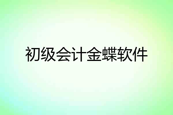 初级会计金蝶软件
