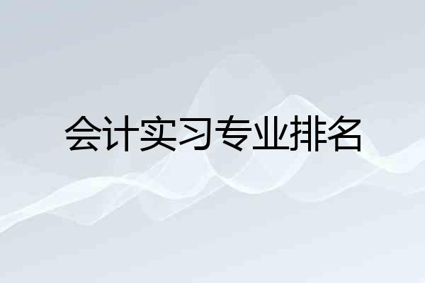 会计实习专业排名