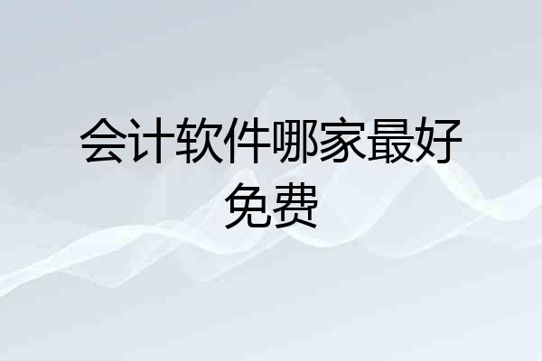 会计软件哪家最好免费