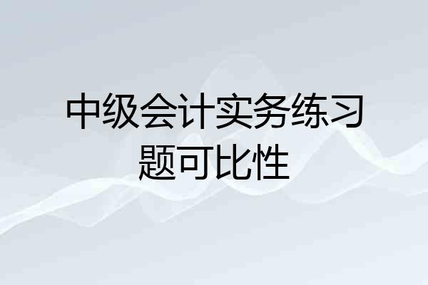 中级会计实务练习题可比性