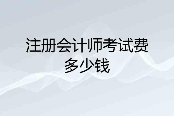注册会计师考试费多少钱