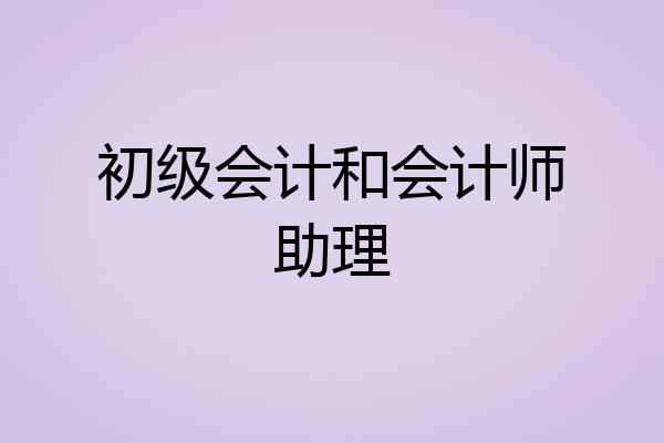初级会计和会计师助理