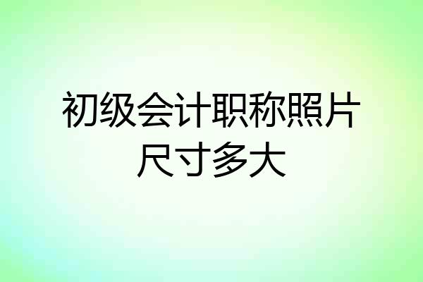初级会计职称照片尺寸多大