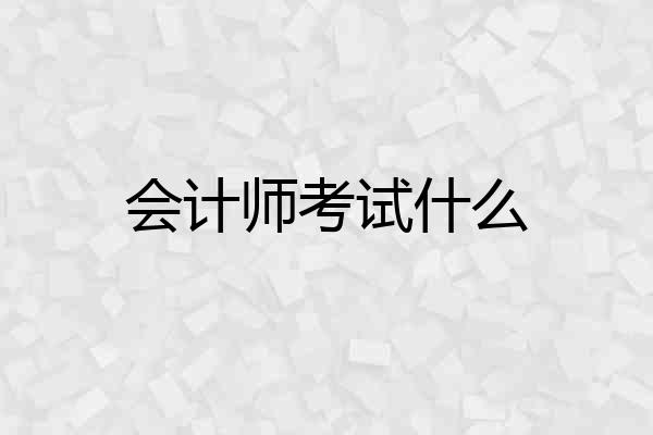 会计师考试什么