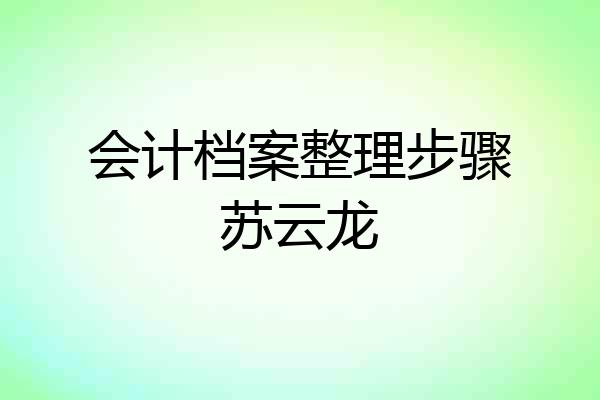 会计档案整理步骤苏云龙