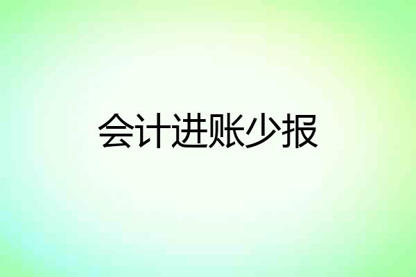 会计进账少报