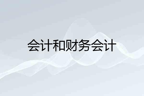会计和财务会计