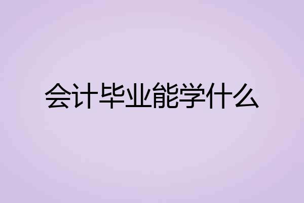 会计毕业能学什么