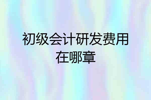 初级会计研发费用在哪章