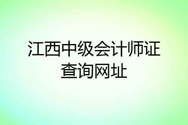江西中级会计师证查询网址