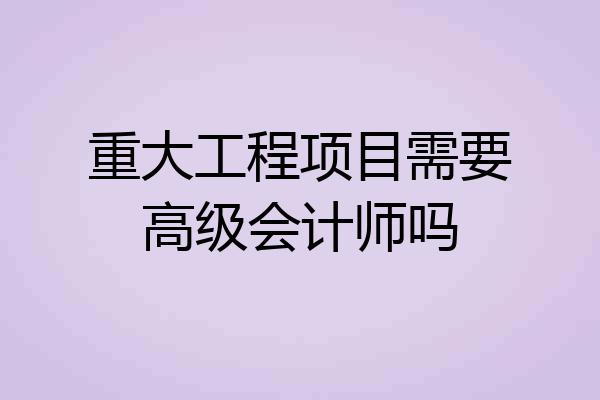 重大工程项目需要高级会计师吗