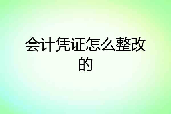 会计凭证怎么整改的