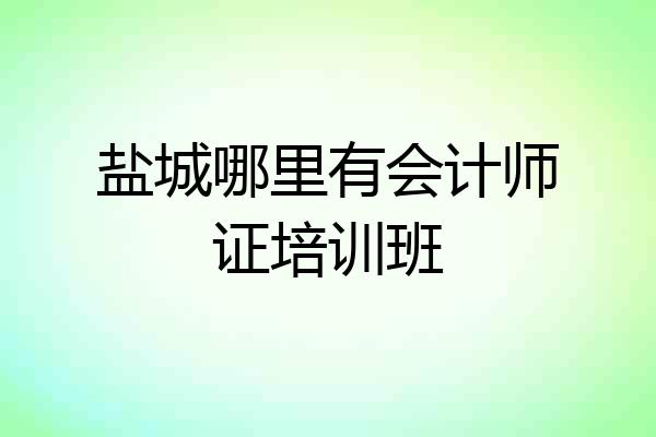 盐城哪里有会计师证培训班