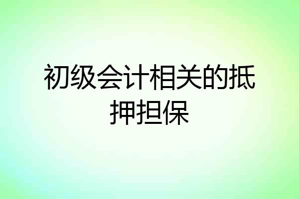 初级会计相关的抵押担保