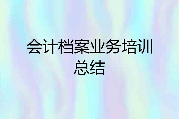 会计档案业务培训总结