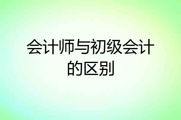 会计师与初级会计的区别