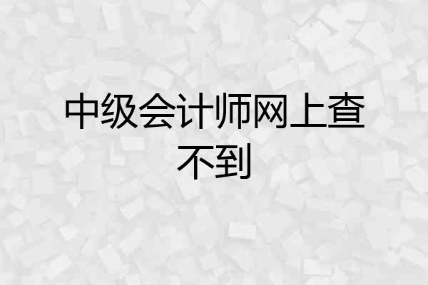 中级会计师网上查不到