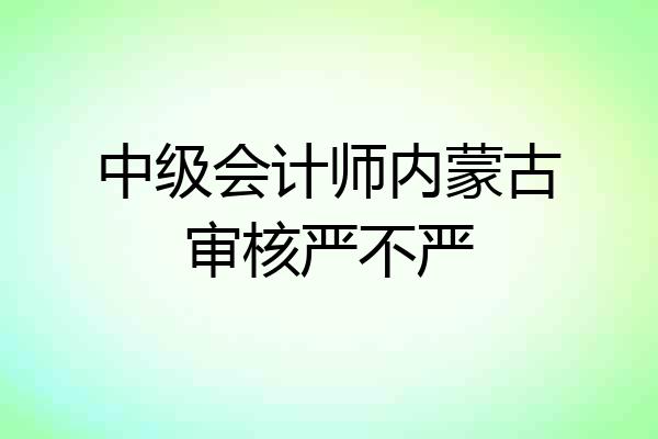 中级会计师内蒙古审核严不严