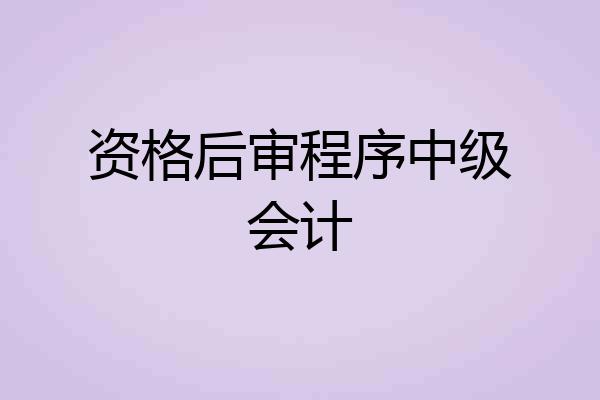 资格后审程序中级会计