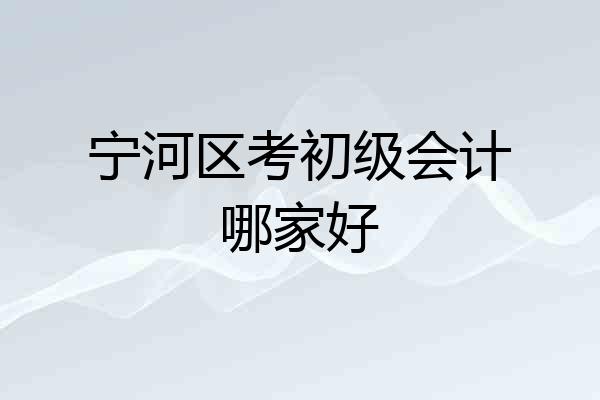 宁河区考初级会计哪家好