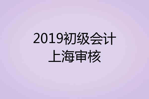 2019初级会计上海审核