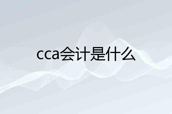 cca会计是什么