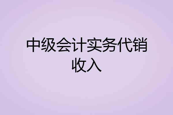 中级会计实务代销收入