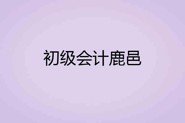 初级会计鹿邑