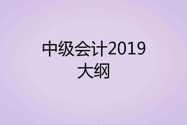 中级会计2019大纲