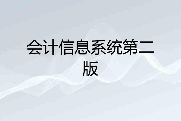 会计信息系统第二版