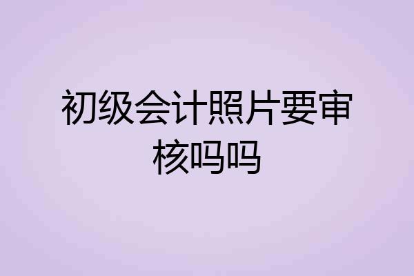 初级会计照片要审核吗吗
