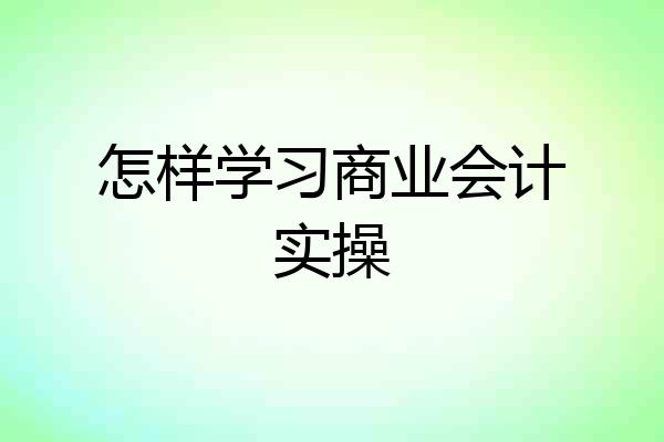 怎样学习商业会计实操