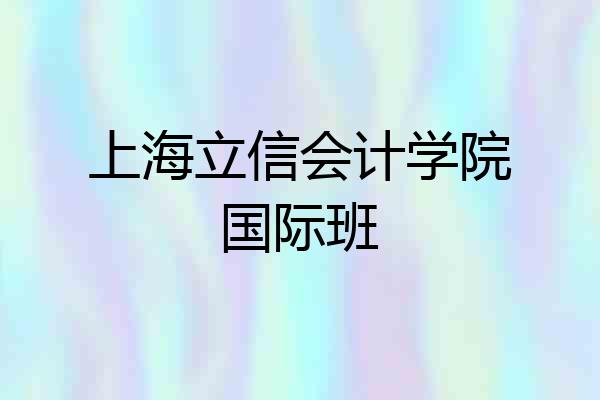 上海立信会计学院国际班