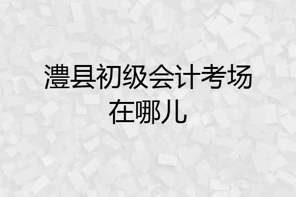澧县初级会计考场在哪儿