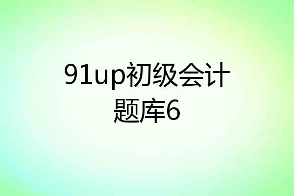 91up初级会计题库6