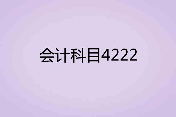 会计科目4222