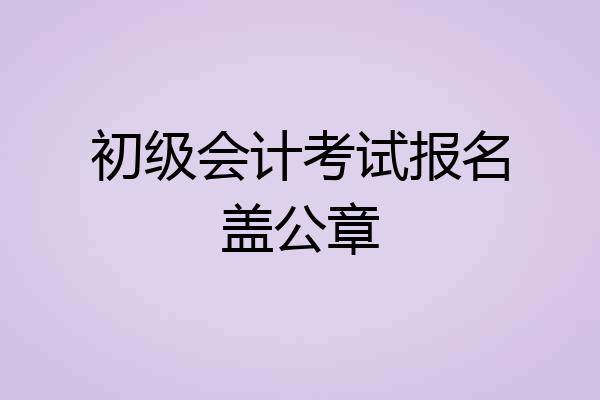 初级会计考试报名盖公章