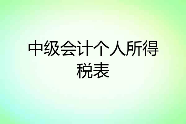 中级会计个人所得税表