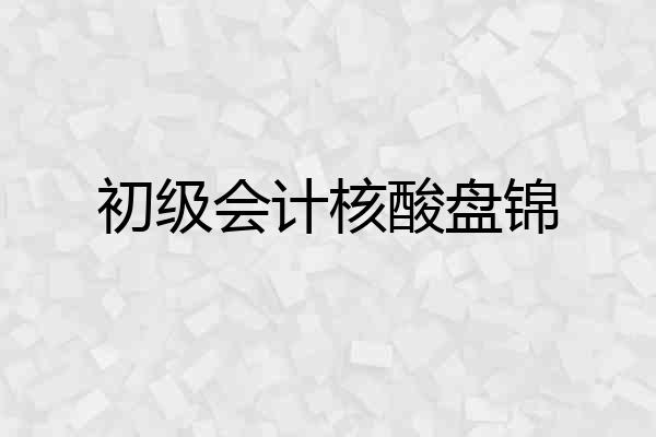 初级会计核酸盘锦