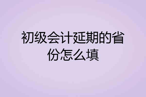 初级会计延期的省份怎么填