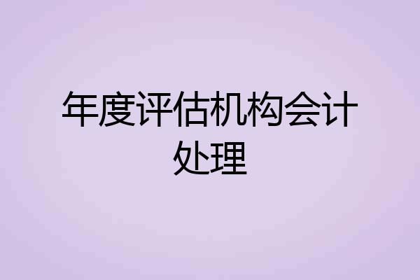 年度评估机构会计处理