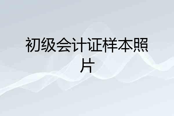 初级会计证样本照片