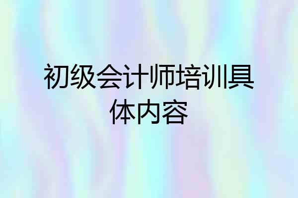 初级会计师培训具体内容