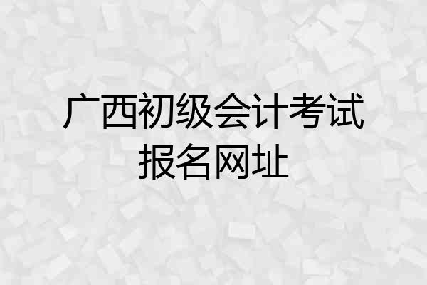 广西初级会计考试报名网址