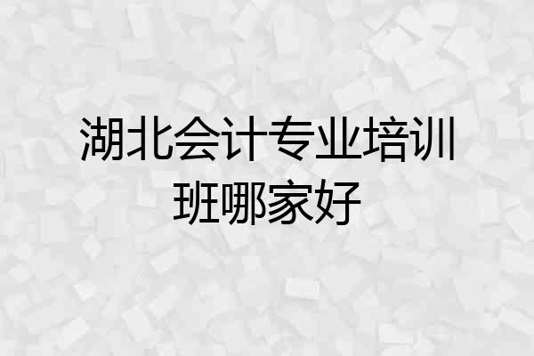 湖北会计专业培训班哪家好