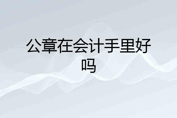 公章在会计手里好吗